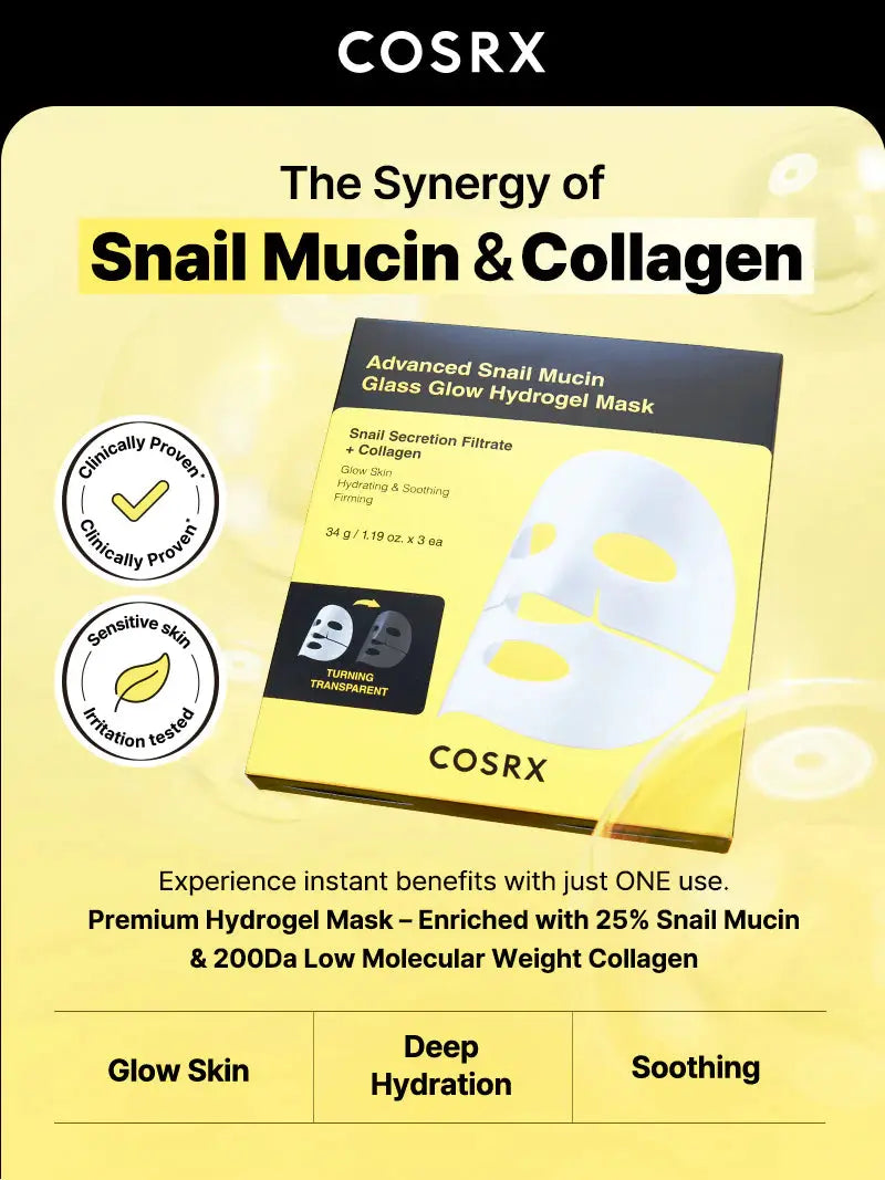 COSRX Advanced Snail Mucin Glass Glow Hydrogel Mask 1 pc