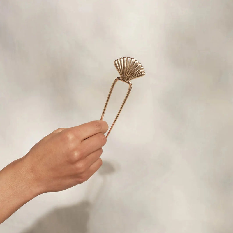 Kitsch Metal Clam Shell French Hair Pin Gold