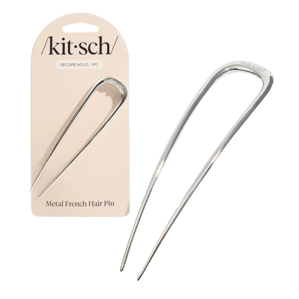 Kitsch Metal French Hair Pin Silver