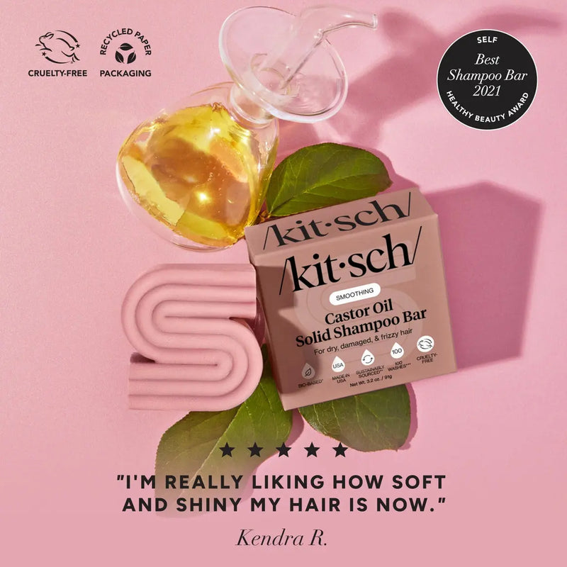 Kitsch Smoothing Castor Oil Nourishing Shampoo & Conditioner Bar Set
