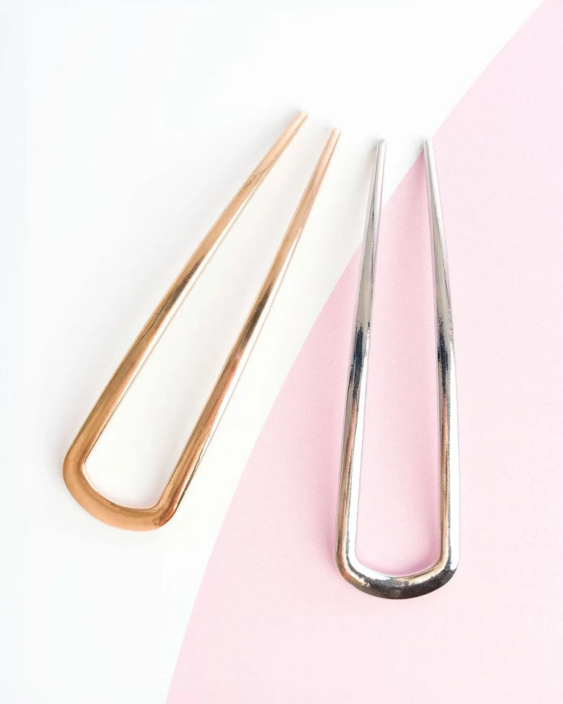 Brushworks French Hair Pin Duo Gold & Silver