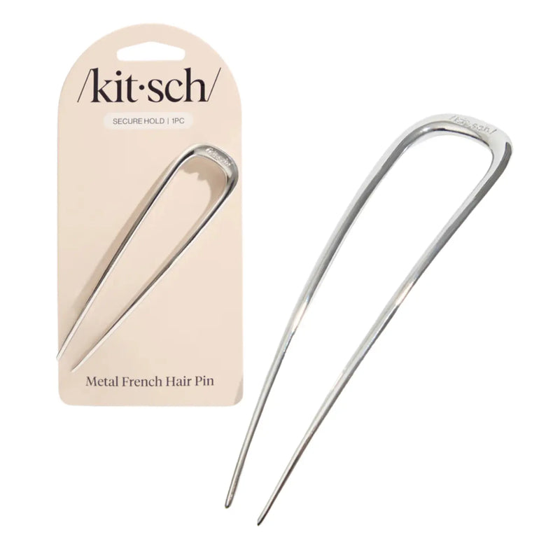 Kitsch Metal French Hair Pin Silver
