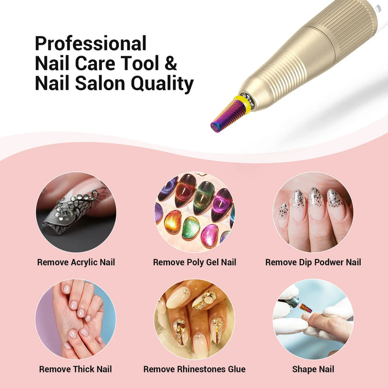 MelodySusie 5-in-1 Cross Cut Tungsten Carbide Nail Drill Bits Medium