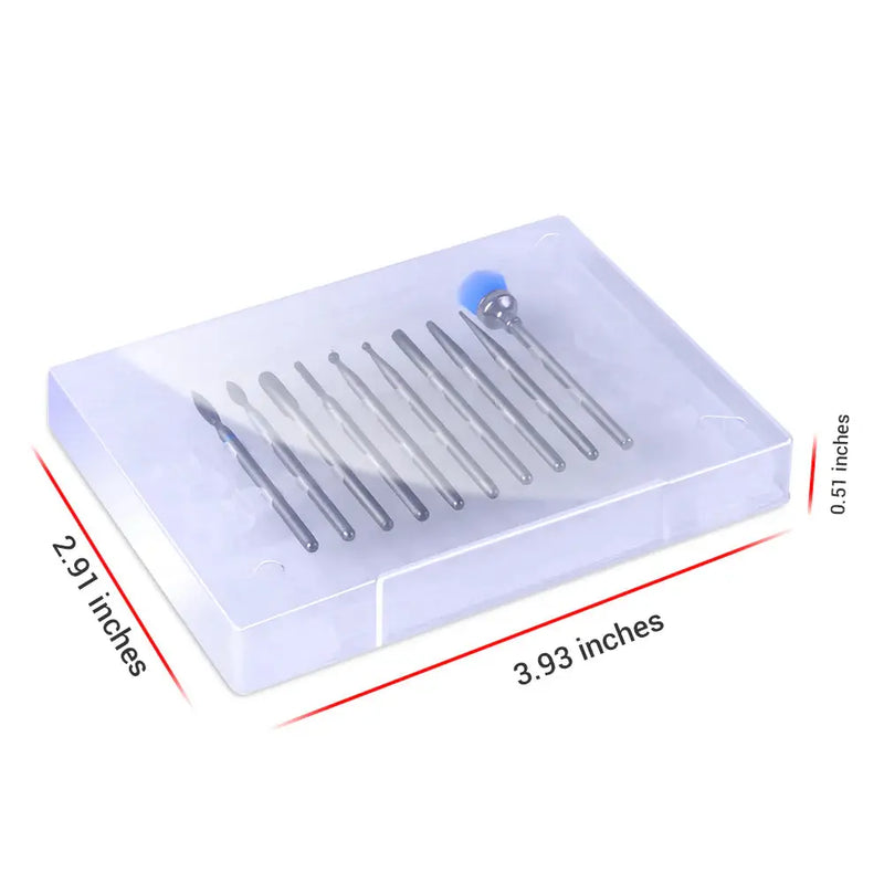 MelodySusie Diamond Cuticle Nail Drill Bits Set 10Pcs