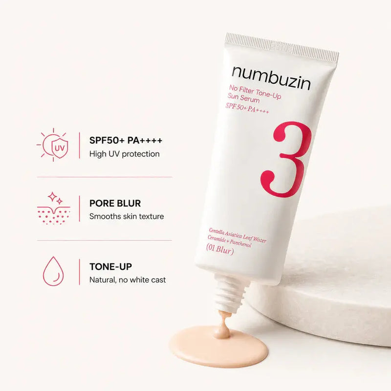 Numbuzin No.3 No Filter Tone-Up Sun Serum 01 Blur